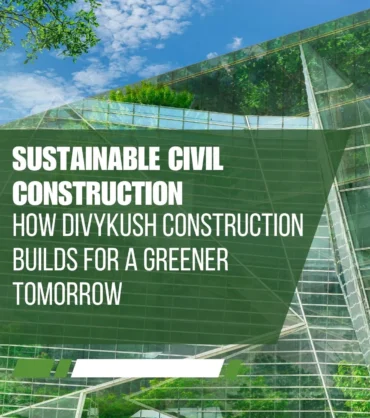 sustainable civil construction site with eco-friendly materials