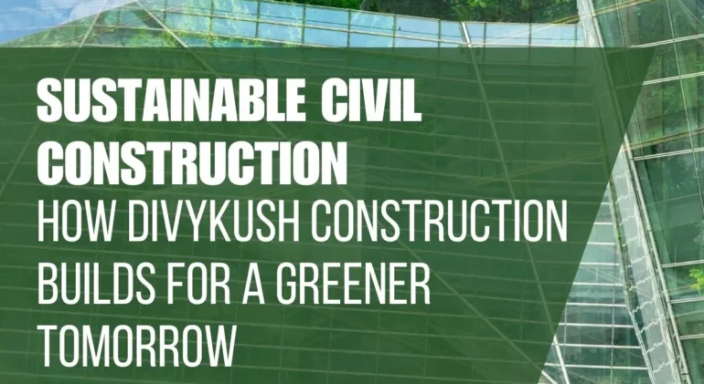 sustainable civil construction site with eco-friendly materials
