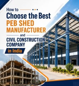 How to Choose the Best PEB Shed Manufacturer and Civil Construction Company in India 9 India's industrial sector is expanding rapidly with new manufacturing units, logistics parks, commercial buildings, food processing plants, warehouses, pharmaceutical facilities, and infrastructure projects emerging across the country. As businesses grow, selecting the right PEB Shed Manufacturer in India and an experienced Civil Construction Company becomes one of the most important decisions for ensuring long-term success.