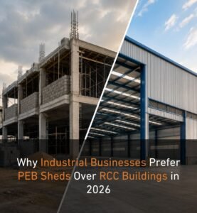 Why Industrial Businesses Prefer PEB Sheds Over RCC Buildings in 2026 6 At Divyakush Constructions, we have witnessed this transformation firsthand. As an experienced PEB Shed Manufacturer in India, we design and build customized steel structures that help businesses complete projects faster, reduce construction costs, and achieve long-term operational success.